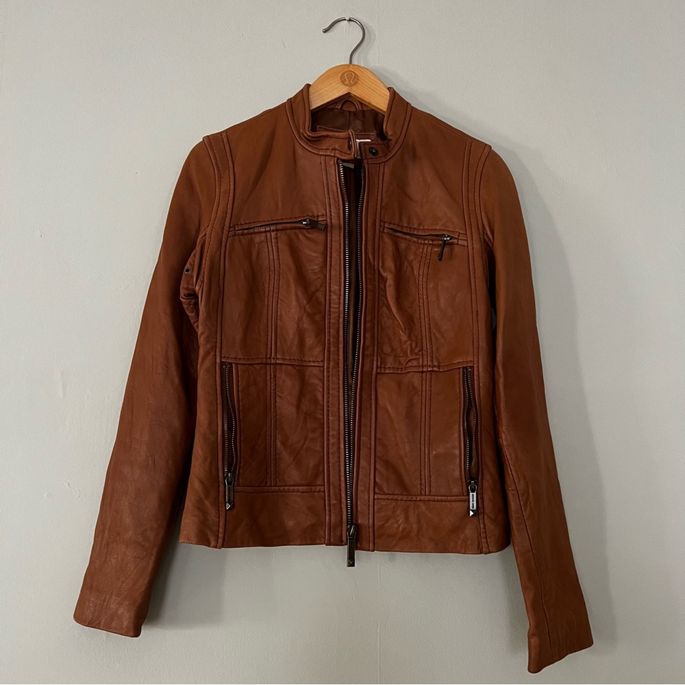 Michael Kors Tan Cognac Leather Jacket